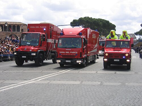 Camions de pompiers italiens