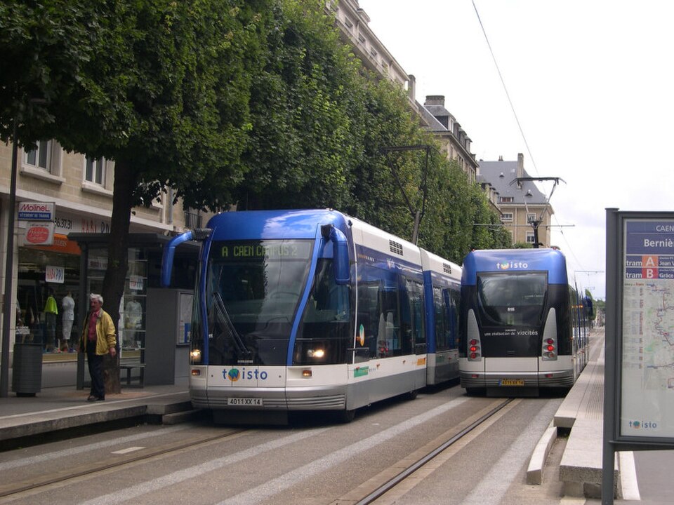 L'ancien « tramway » de Caen était en réalité un système de bus guidé moderne.