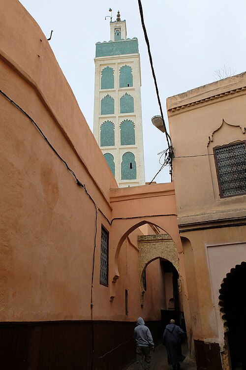 Zawiya de Sidi Kaddour el-Alami (vue du minaret et du mur extérieur)