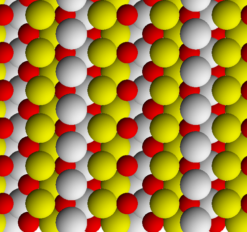 La structure cristalline de la goethite vue selon [010]