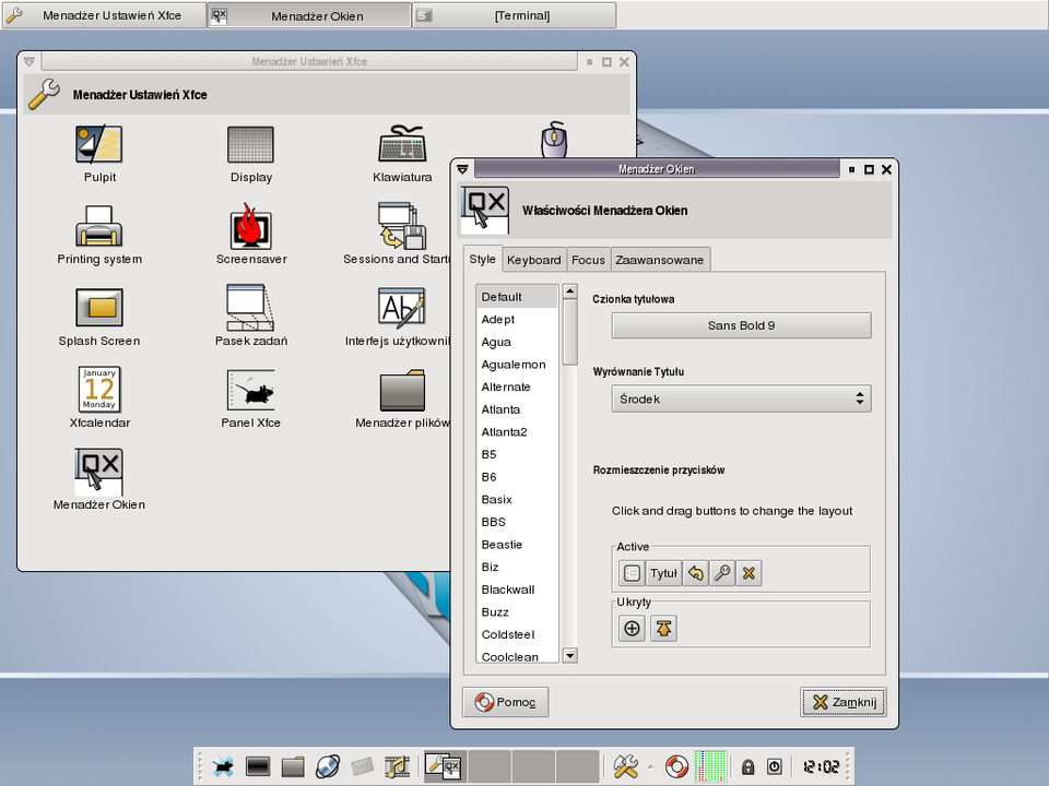 Capture d'écran de Xfce 4.2.2
