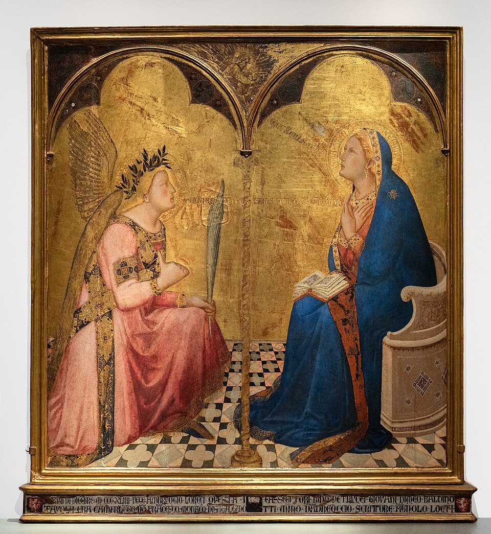 Les carreaux de sol de l'Annonciation de Lorenzetti (1344) préfigurent fortement la perspective moderne.