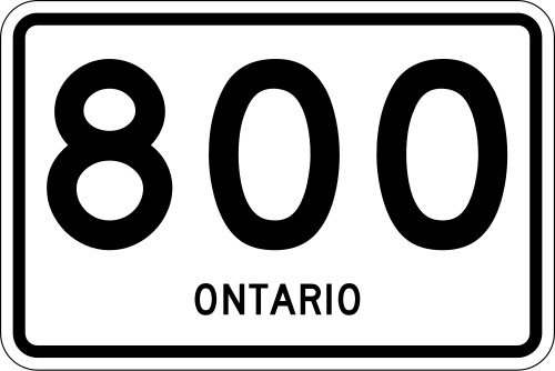 Panneau routier tertiaire typique de l'Ontario utilisant un rectangle