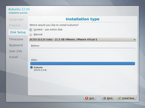 3. Configuration du disque