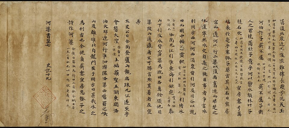 Le Livre des fleuves et des canaux tiré des Mémoires du Grand Historien de Sima Qian
