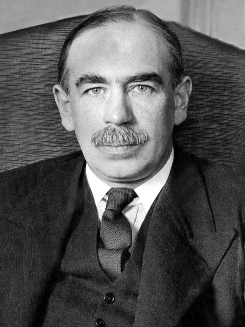 Portrait en noir et blanc de Keynes