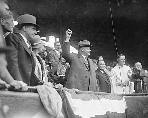 Hoover à nouveau, désormais président. Journée d'ouverture, 1929, au stade Griffith