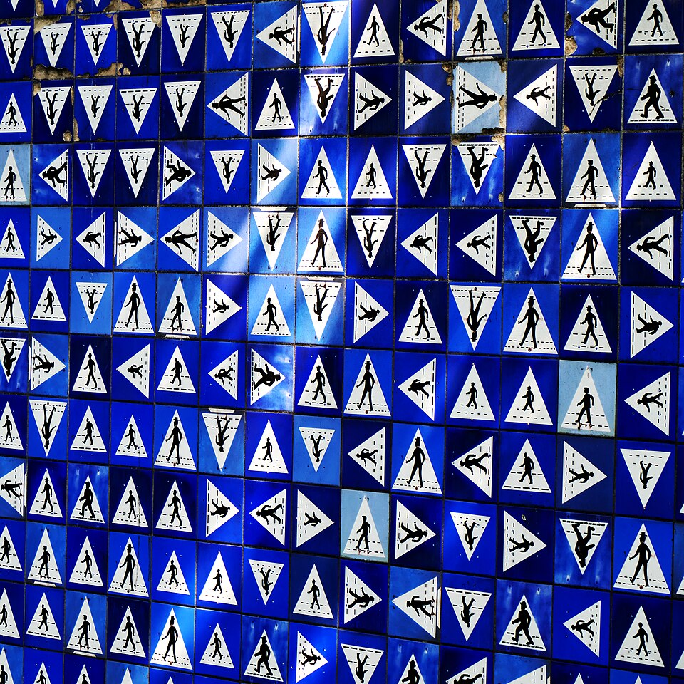 Mosaïques de carreaux à l'Université de Brême, Allemagne.