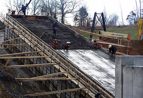 Tunnel de charbon construit à l'aide de coffrages en béton en aluminium à main levée