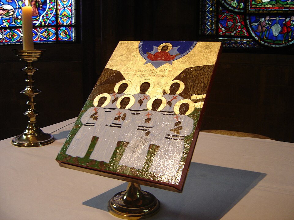 Icône des martyrs mélanésiens à la cathédrale de Canterbury (Communion anglicane)