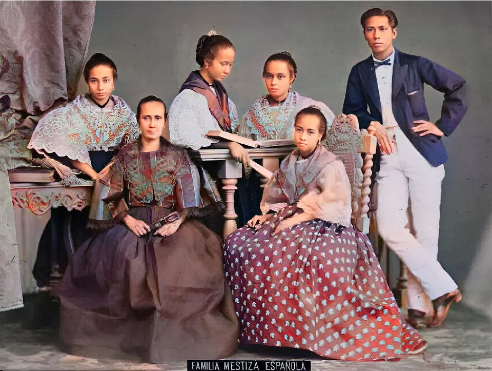 une famille métisse espagnole