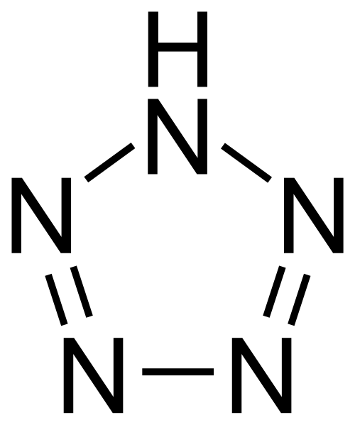 Pentazole, un composé cyclique inorganique à 5 chaînons (aromatique).