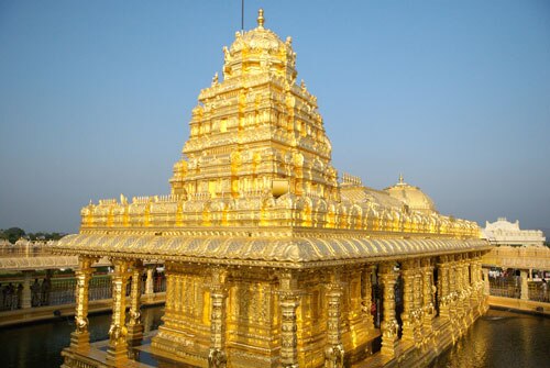 Le temple d'or de Mahalakshmi, Vellore, Tamil Nadu, Inde