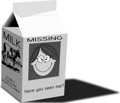 Lait dans un carton à pignon