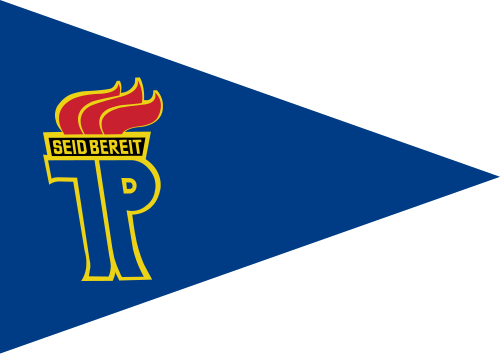 Drapeau de l'organisation des pionniers Ernst Thälmann (13 décembre 1948 – août 1990)