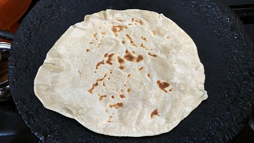 Chapati en cours de cuisson au Tamil Nadu