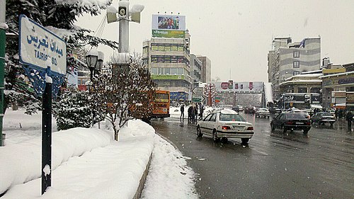 La place Tajrish en hiver