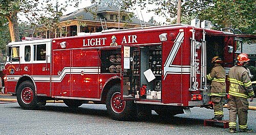 Camion de pompiers américain dans le comté de Butte, en Californie.