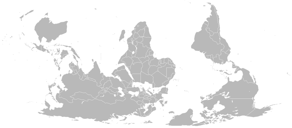 Une carte orientée sud-haut