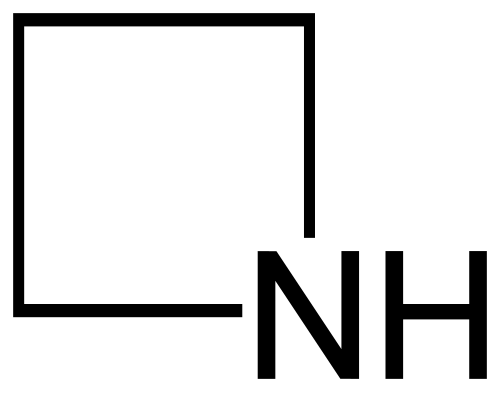 L'azétidine est un composé hétérocyclique azoté (aza) à 4 chaînons, atomes d'hydrogène méthylène implicites, non représentés (non aromatique).