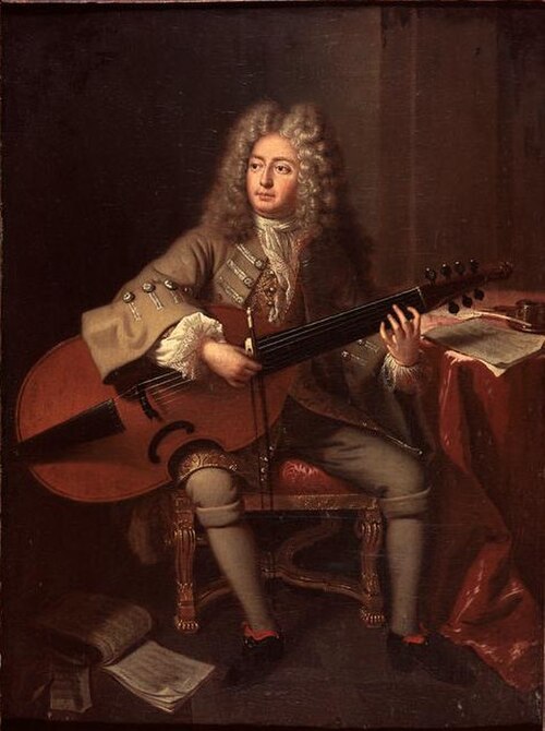 Portrait du compositeur français et maître de viole de gambe Marin Marais, par André Bouys, 1704.