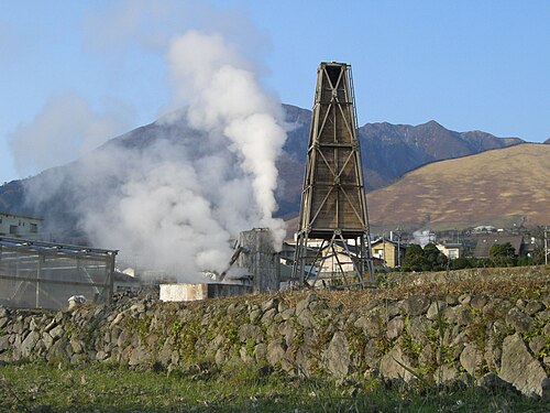 Un puits de source chaude à Beppu