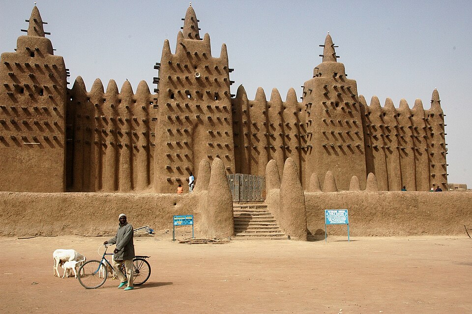 La Grande Mosquée de Djenné, au Mali (Afrique de l'Ouest).