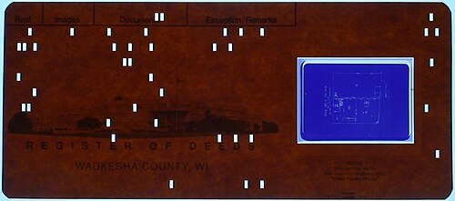 Carte d'ouverture avec informations Hollerith