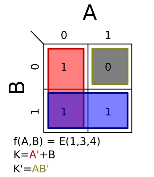 Σm(1,3,4); K = A′ + B