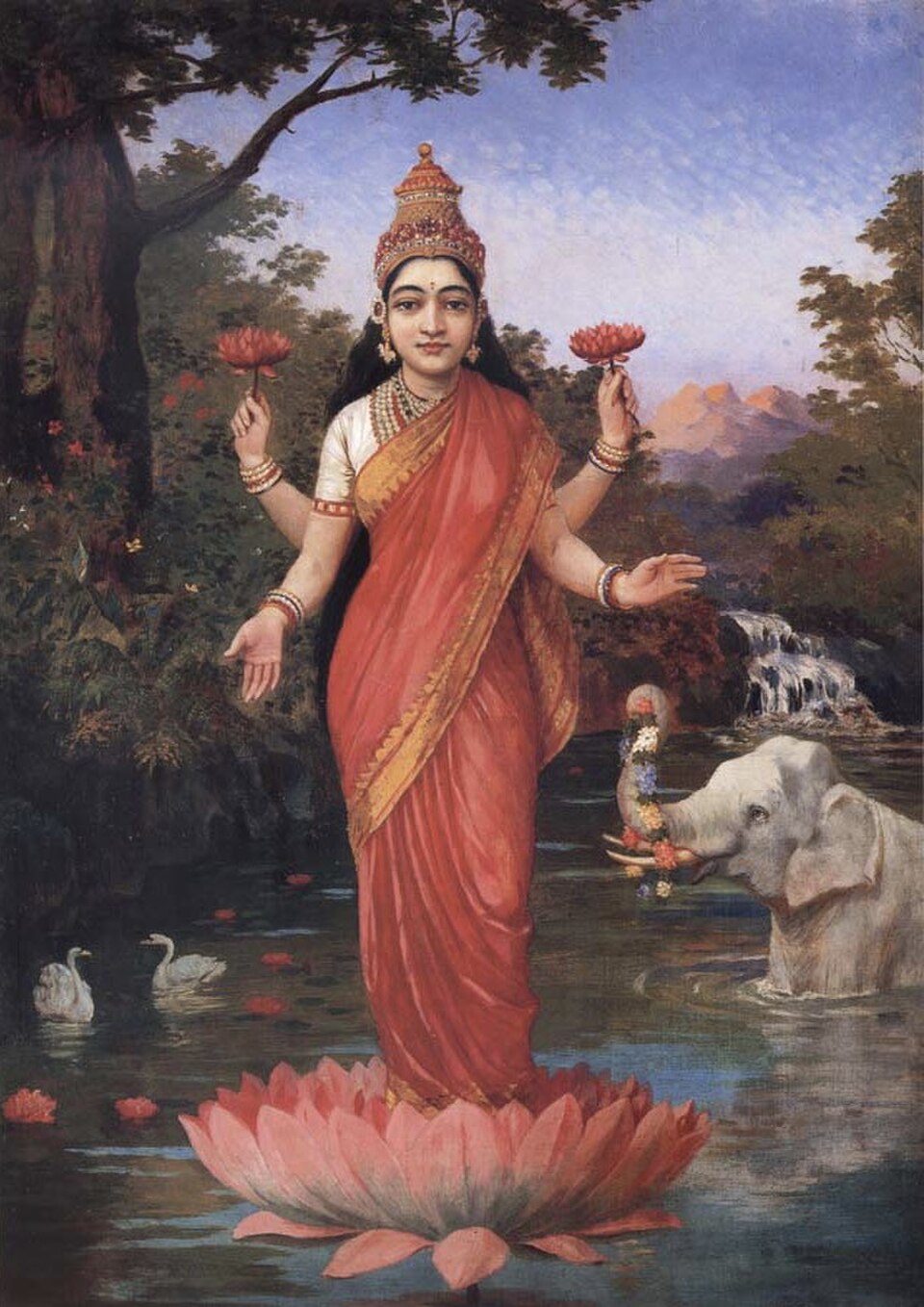 Dans l'hindouisme, le rouge est associé à Lakshmi, la déesse de la richesse et incarnation de la beauté.