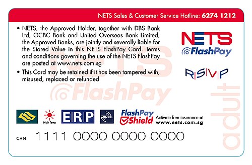 Verso d'une carte FlashPay