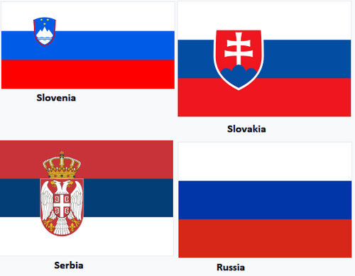 Drapeau de la famille des pays slaves.