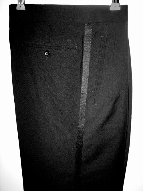 Pantalon cravate noire avec bande latérale