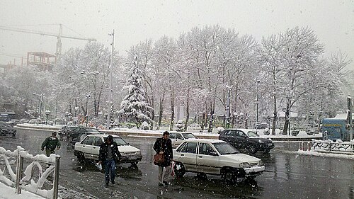La place Tajrish en hiver