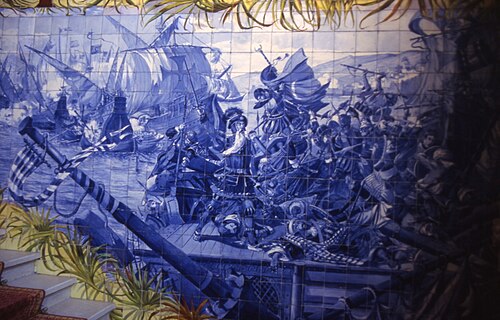 La bataille de Buçaco, représentée en azulejos.