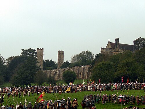 Une reconstitution de la bataille d'Hastings, qui a eu lieu en 1066, en 2006