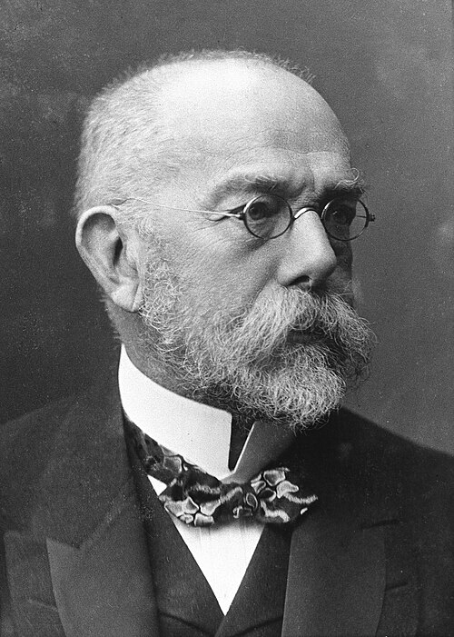Heinrich Hermann Robert Koch était un médecin et microbiologiste qui a découvert les bactéries responsables de maladies infectieuses mortelles, notamment la tuberculose, le choléra et l'anthrax. Il est considéré comme l'un des principaux fondateurs de la bactériologie moderne. Il est également surnommé le « père de la microbiologie » aux côtés de Pasteur, et est également appelé le « père de la bactériologie médicale ».