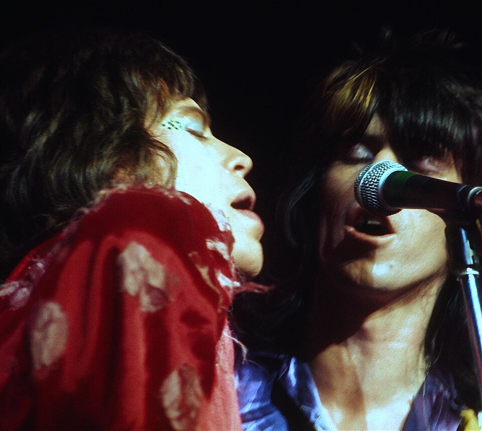 Jagger et Richards à San Francisco lors de la tournée américaine des Rolling Stones en 1972