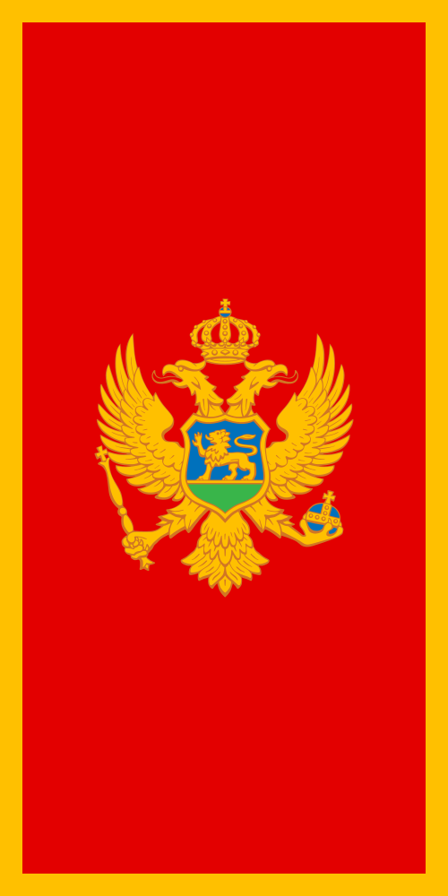 Variation verticale du drapeau du Monténégro.