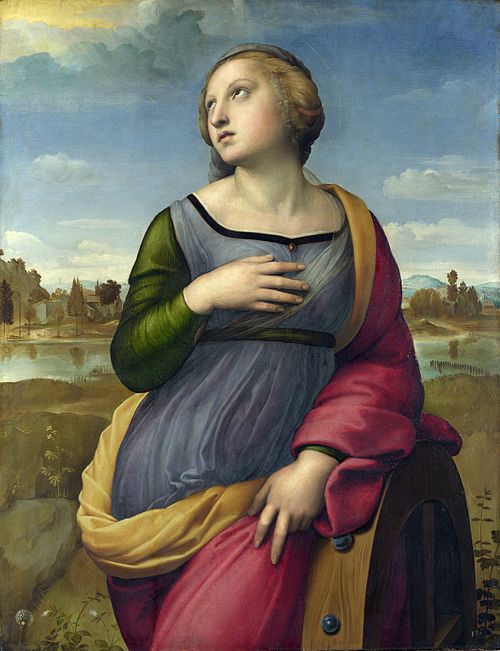 Sainte Catherine d'Alexandrie, 1507, reprend peut-être la pose de Léda de Léonard de Vinci