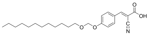 Cette molécule amphiphile possède plusieurs groupes polaires (hydrophiles, aimant l'eau) sur le côté droit et une longue chaîne apolaire (lipophile, aimant les graisses) sur le côté gauche. Cela lui confère des propriétés tensioactives