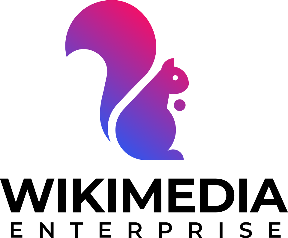 Logo de Wikimedia Enterprise avec le texte : WIKIMEDIA ENTERPRISE