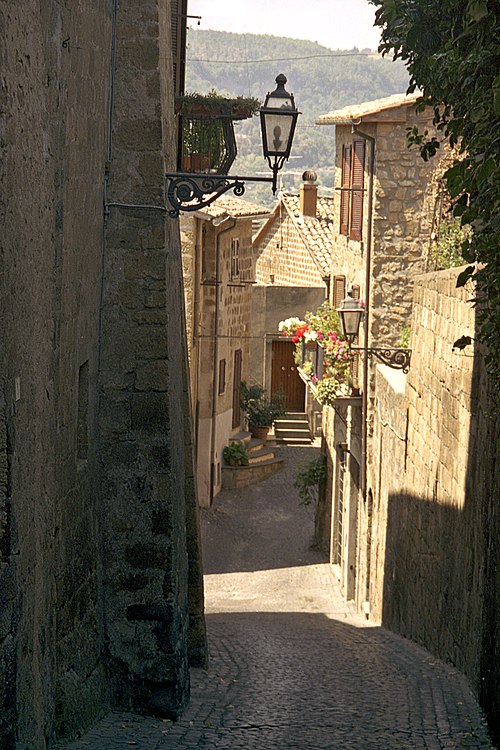 Un étroit Vicolo, Orvieto, Ombrie, Italie