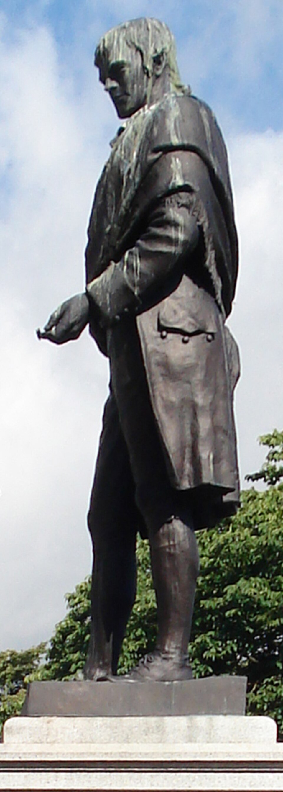 Bronze de Robert Burns par Henry Bain Smith, 1892, au-dessus des jardins d'Union Terrace, Aberdeen, Écosse