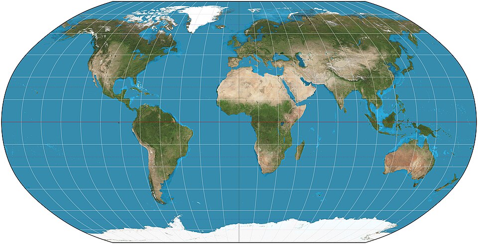 La projection de Robinson, anciennement utilisée par la National Geographic Society