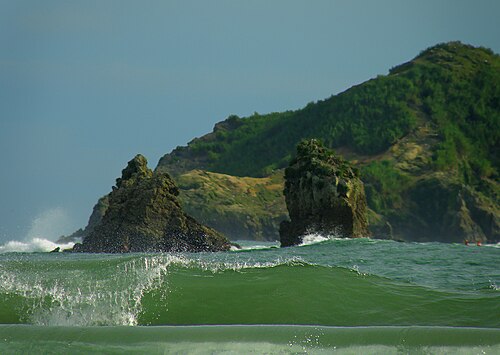 Mer verte sur la plage de Manuel Antonio, Costa Rica