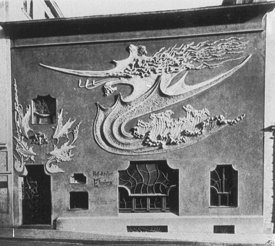 Façade du studio de photographie Hofatelier Elvira à Munich, conçue par August Endell (1896–1898)