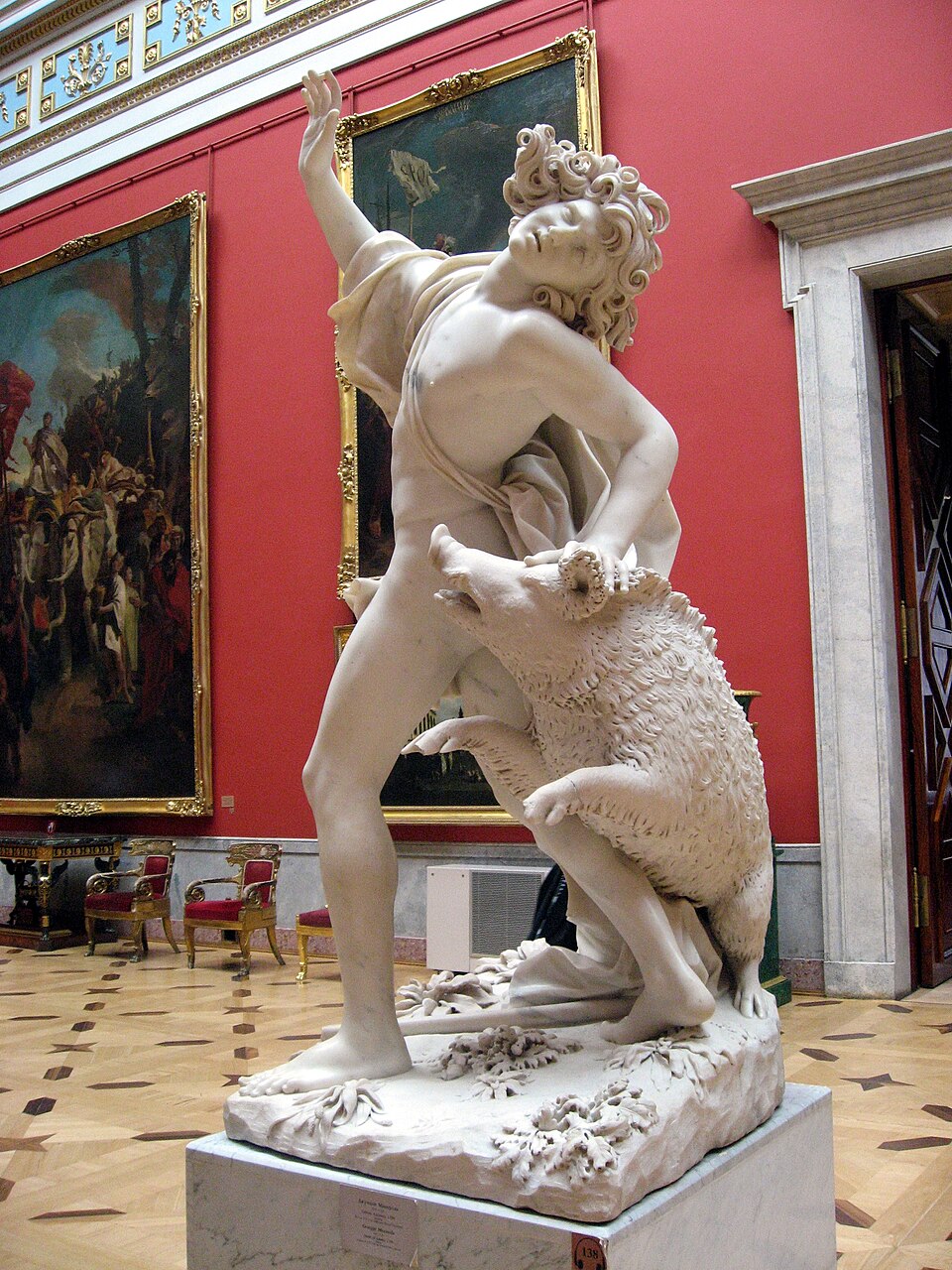 The Death of Adonis; by Giuseppe Mazzuoli; 1710s; marble; height: 193 cm; Hermitage Museum, Saint Petersburg, Russia