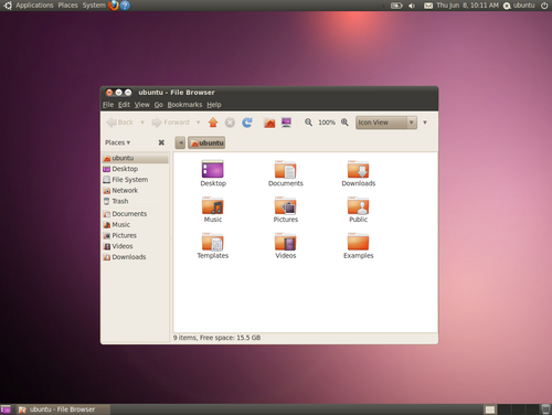 GNOME 2.30 sur Ubuntu 10.04 LTS avec thème Ubuntu