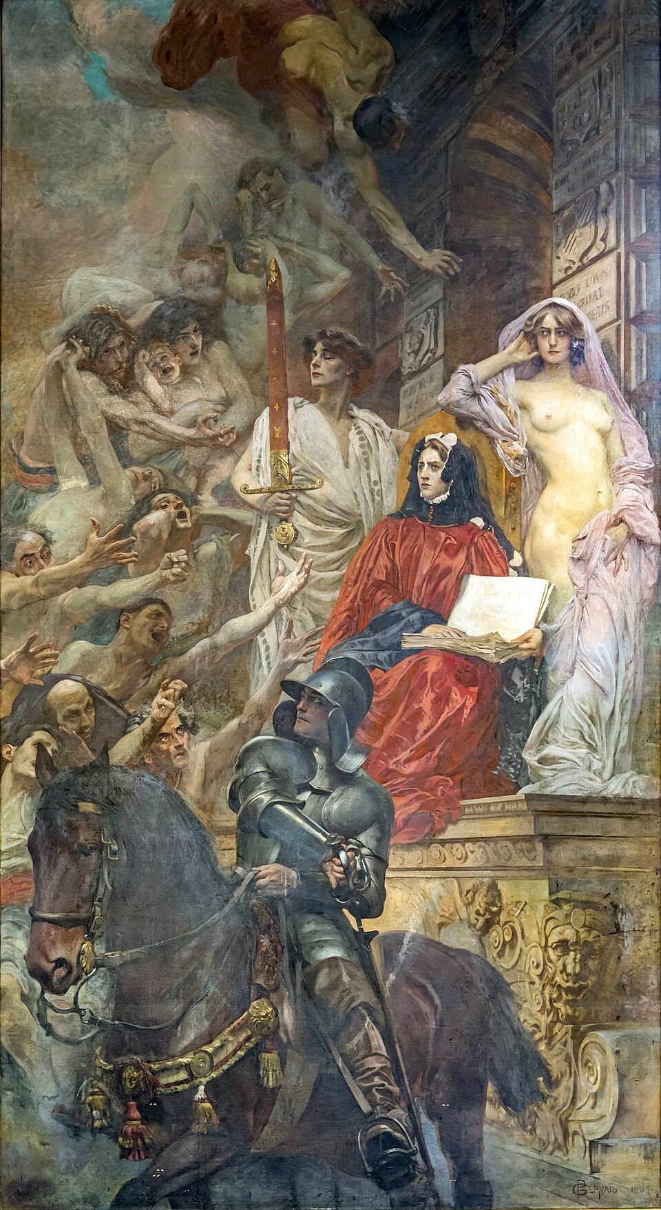 Peinture sur un mur du Hall des Illustres, Dura lex, sed lex